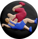 Round Wrestlers Plaster Plaque
