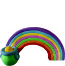 Pot of Gold with Rainbow Plaster Statue