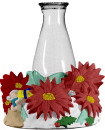 Poinsettia Plaster Candleholder with Glass Globe