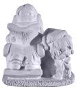 Mrs Claus Reading with Puppy Plaster Statue