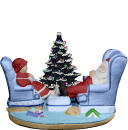 Santa and Mrs In Chairs Plaster Statue Light Up