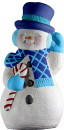 Snowman with Candy Cane Plaster Statue