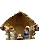 School House Manger Plaster Statue 4 piece set