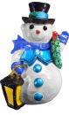 Snowman with Flicker Nose Plaster Statue