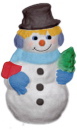 Snowman with Tree Plaster Statue