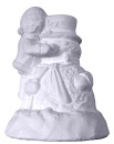Girl Hugging Snowman Plaster Statue