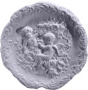 Round Musical Cherub Plaster Plaque left