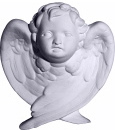 Cherub  with Wings Crossed Plaster Plaque