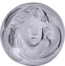 Cherub on round Plaster Plaque