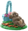 Full Bunny with Basket Plaster Statue