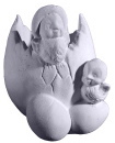 Chick with Cracked Egg  Plaster Vase