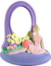 Ballerina Oval Plaster Picture Frame 3d