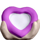 Heart in Hand Plaster Picture Frame