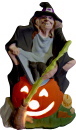 Witch on Pumpkin Plaster Lightup Statue