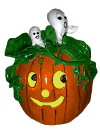 Boo Pumpkin Plaster Lightup Statue