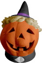 Scarecrow Pumpkin Plaster Lightup Statue