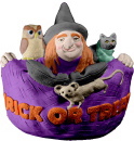 Witch Trick or Treat Bowl Statue