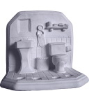 Bathroom Scene Toothbrush Holder Wall Plaster Plaque