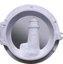 Lighthouse in Porthole Plaster Mirror