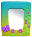 Butterfly with Flowers Plaster Mirror