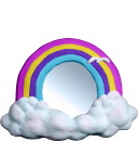 Rainbow in Clouds Plaster Mirror
