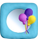 Balloons Square Plaster Mirror