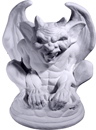Gothic Gargoyle on Round Base Plaster Statue