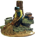 Fisherman with Net Plaster Statue