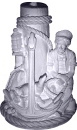 Fisherman with Seal Plaster Statue