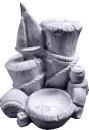 Sailboat on Pilings Plaster Statue