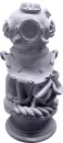 Scuba Diver Bust on Round Base Plaster Statue