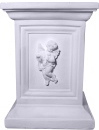 Block Plaster Pedestal with Cherubs