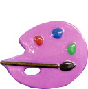 Paint Palette Plaster Jewelry Pin