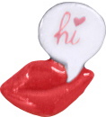 Lips Say Hi Plaster Jewelry Pin