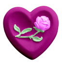 Rose on Heart Plaster Jewelry Pin