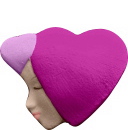 Lady and Hearts Plaster Jewelry Pin