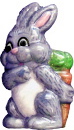 Rabbit with Carrot Plaster Jewelry Pin