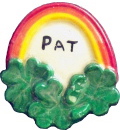 Rainbow with Shamrocks Plaster Jewelry Pin
