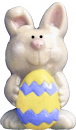 Rabbit with Egg Plaster Jewelry Pin