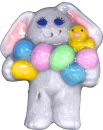 Bunny Carrying Eggs Plaster Jewelry Pin
