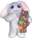 Bunny with Chocolate Rabbit Plaster Jewelry Pin