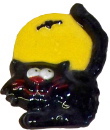 Cat by Moon Plaster Jewelry Pin