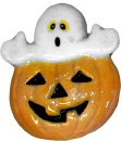 Ghost out of Pumpkin Plaster Jewelry Pin