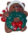 Bear with Wreath Plaster Jewelry Pin