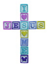 I Love Jesus Cross Plaster Plaque
