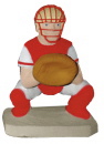 Baseball Catcher Plaster Statue