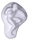 Football Player on Grass Plaster Plaque left
