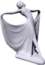 Dancer with Dress Tips Up Plaster Statue