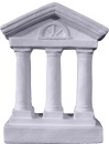 Roman Facade Three Column Plaster Statue