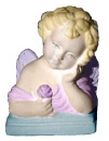 Cherub Bust with Rose Statue